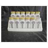 Vintage Art Deco Griffith Milk Glass Spice Jar Set