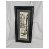 Spain City Scene Signed Ink and Watercolor Art