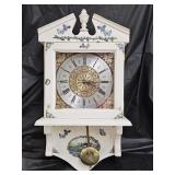 Hand Painted Wood Wall Clock