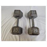 2 30lb Steel Weights