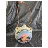 Navajo Indian Pottery Canteen Signed Resie