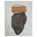 Signed Unicorn Moon Carved Slate Wall Art