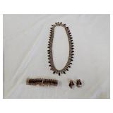 Ruby and Rhinestone Necklace Set