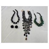 3 Designer Fashion Necklaces and Earrings