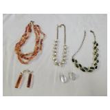 3 Designer Fashion Mecklaces and Earrings