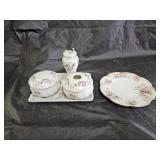 Japan Hand Painted Dresser Set, RS Germany Plate