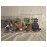4 Ty Beanie Babies with Cases