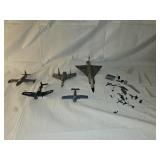 4 Vintage Model Airplanes, Diecast Airplane, Parts