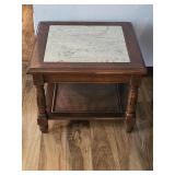 Cherry Marble Top Side Table