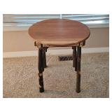 Rustic Amish Hickory Log End Table w Cherry Top