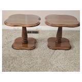 2 MCM Mersman Matching Cloverleaf End Tables
