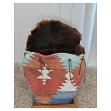 Native American Indian Hide Papoose with Stand