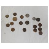 Wheat Pennies, Nickel, Dime & Foreign Coins