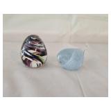 Miniature Art Glass Bird and Egg
