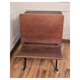 Antique Primitive Cast Iron & Wood School Desk