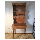 Vintage Maple Early American Style Secretary Hutch