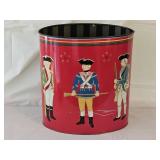Baret Ware England Colonial Red Metal Wastebasket