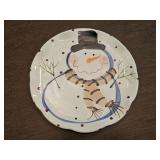 Jan Pugh Pottery Snowman Plate