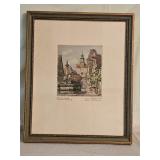 Markusturm Gateway in Rothenburg Signed Etching