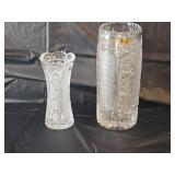 2 Cut Crystal Vases