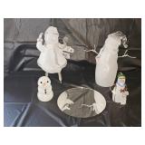 Art Glass and Frosted Glass Snowmen
