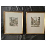 2 Robert Kasimir Signed Vienna Art Etchings