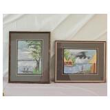 2 1971 Hatian Signed Watercolors