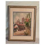 Marco Antonio Mexican Town Scene Art Print