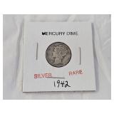 1942 Silver Mercury Dime