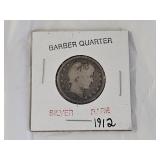 1912 Silver Barber Quarter