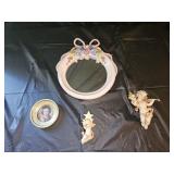 Pottery Mirror, Italy Cherubs, Portrait Miniature