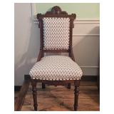 Antique Victorian Walnut Carved Parlor Chair