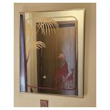 1970s Giraffe Screenprint Wall Mirror
