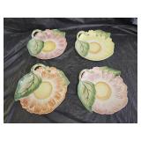 4 Tiffany & Co. Majolica Sunflower Blossom Plates