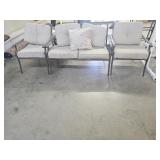 3 Piece Metal Patio Set with Cushions