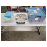 Storage Totes, Board & Dice Games