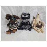 Rag Doll, Halloween Cat and Stuffed Moose