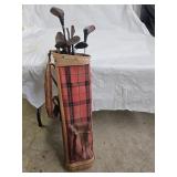 Vintage Golf Clubs and Bag