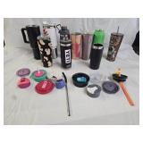 10 Assorted Travel Cups, Extra Lids