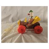 Vtg 1965 Fisher-Price Jolly Jalopy Clown Pull Toy