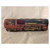 Vtg 1960s Sparky Choo Choo Tin Litho Locomotive