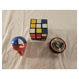 Vintage Duncan Yo-Yo, Wizzler Top, Rubiks Cube