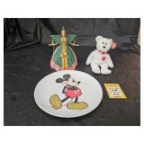 Mickey Mouse Plate, Figurine, Ty Beanie, Pins