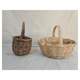 Vintage Wicker Basket, Ratan Gathering Basket