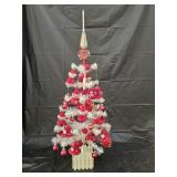 Vintage Christmas Ornaments w Faux Feather Tree