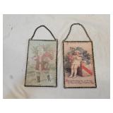 2 Christmas Greeting Cards w Vintage Frames