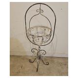 Antique Rustic Iron Swinging Shaundra Basket