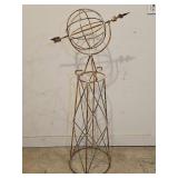 Antique Wrought Iron Tobee Sundial Topiary Trellis