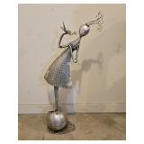 Dancing Fairy Metal Yard Art Statue