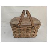 Vintage Hand Woven Picnic Basket